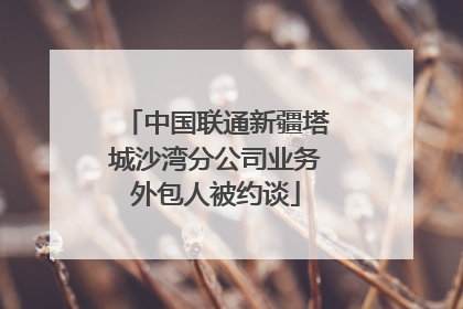 中国联通新疆塔城沙湾分公司业务外包人被约谈