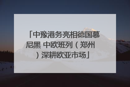 中豫港务亮相德国慕尼黑 中欧班列（郑州）深耕欧亚市场