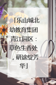 乐山城北幼教育集团青江园区：草色生香处，研途绽芳华