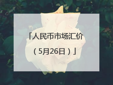 人民币市场汇价（5月26日）