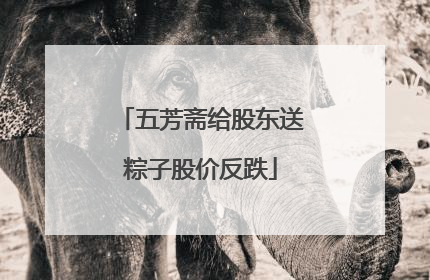 五芳斋给股东送粽子股价反跌