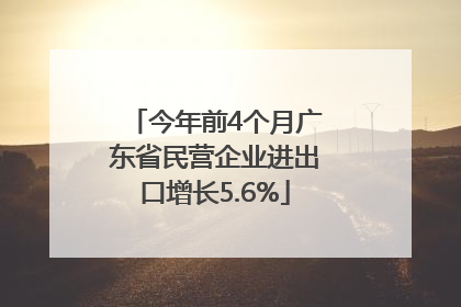 今年前4个月广东省民营企业进出口增长5.6%