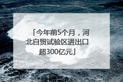 今年前5个月，河北自贸试验区进出口超300亿元