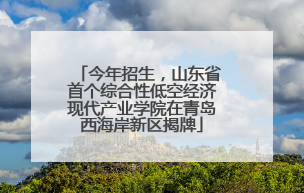 今年招生，山东省首个综合性低空经济现代产业学院在青岛西海岸新区揭牌