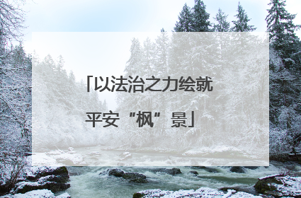 以法治之力绘就平安“枫”景