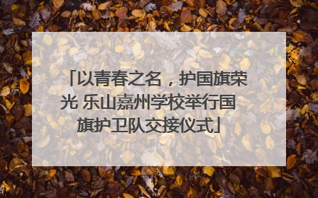 以青春之名，护国旗荣光 乐山嘉州学校举行国旗护卫队交接仪式