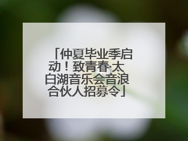 仲夏毕业季启动！致青春·太白湖音乐会音浪合伙人招募令