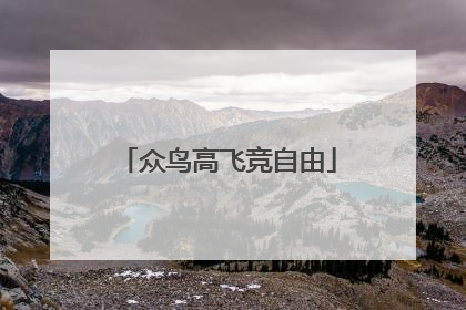 众鸟高飞竞自由