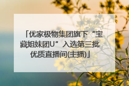 优家极物集团旗下“宝藏姐妹团U”入选第三批优质直播间(主播)