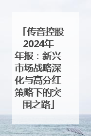 传音控股2024年年报：新兴市场战略深化与高分红策略下的突围之路