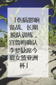 伤病影响备战、长期脱队训练，宫鲁鸣确认李梦缺席今夏女篮亚洲杯