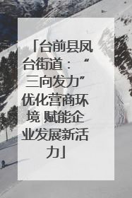 台前县凤台街道：“三向发力”优化营商环境 赋能企业发展新活力