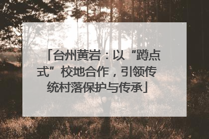 台州黄岩：以“蹲点式”校地合作，引领传统村落保护与传承