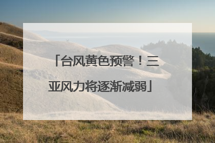 台风黄色预警！三亚风力将逐渐减弱