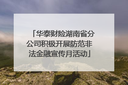 华泰财险湖南省分公司积极开展防范非法金融宣传月活动