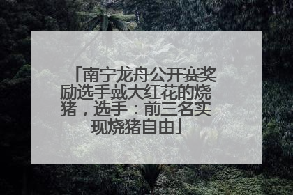 南宁龙舟公开赛奖励选手戴大红花的烧猪，选手：前三名实现烧猪自由
