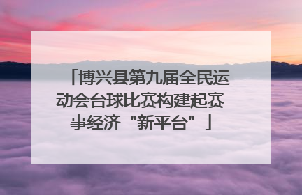 博兴县第九届全民运动会台球比赛构建起赛事经济“新平台”