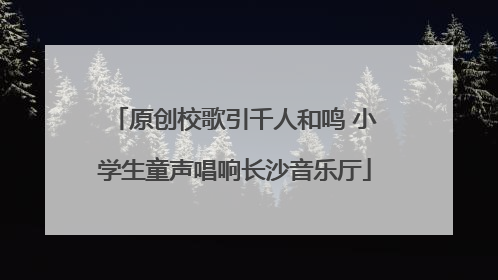 原创校歌引千人和鸣 小学生童声唱响长沙音乐厅