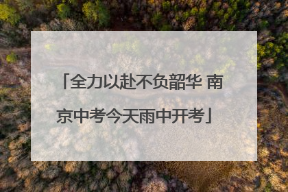 全力以赴不负韶华 南京中考今天雨中开考