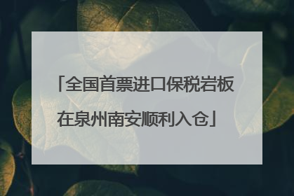 全国首票进口保税岩板在泉州南安顺利入仓