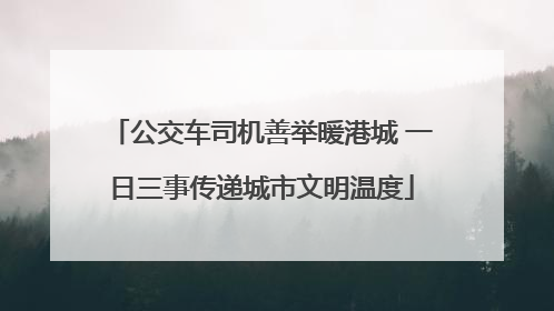 公交车司机善举暖港城 一日三事传递城市文明温度