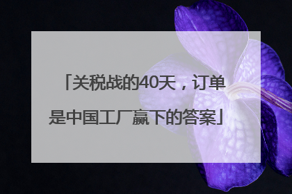 关税战的40天，订单是中国工厂赢下的答案