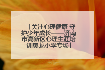 关注心理健康 守护少年成长——济南市高新区心理生涯培训奥龙小学专场