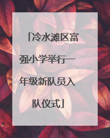 冷水滩区富强小学举行一年级新队员入队仪式