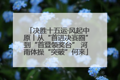 决胜十五运·风起中原丨从“首进决赛圈”到“首登领奖台” 河南体操“突破”何来