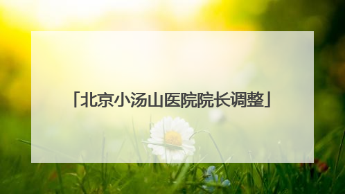 北京小汤山医院院长调整