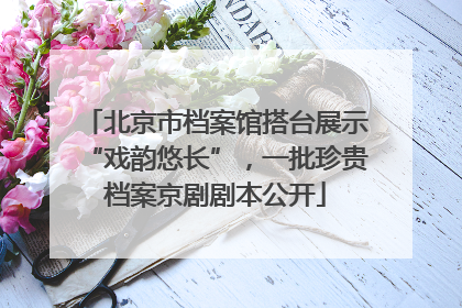 北京市档案馆搭台展示“戏韵悠长”，一批珍贵档案京剧剧本公开