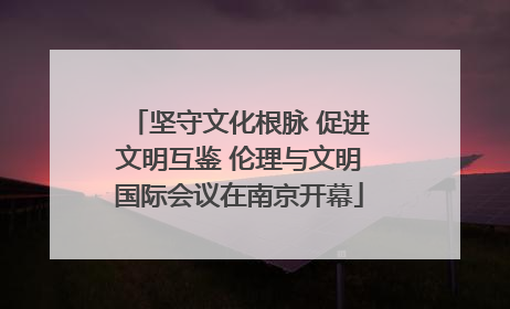 坚守文化根脉 促进文明互鉴 伦理与文明国际会议在南京开幕