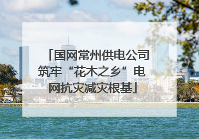国网常州供电公司筑牢“花木之乡”电网抗灾减灾根基