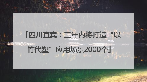 四川宜宾：三年内将打造“以竹代塑”应用场景2000个