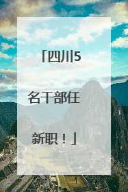四川5名干部任新职！