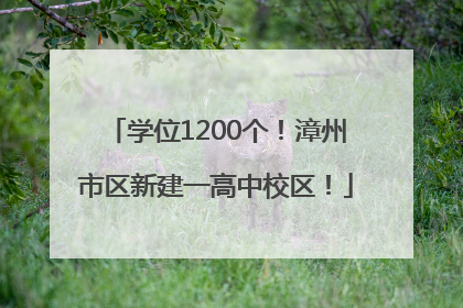 学位1200个！漳州市区新建一高中校区！