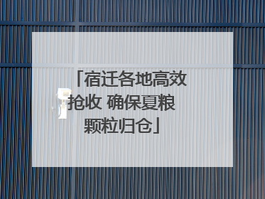 宿迁各地高效抢收 确保夏粮颗粒归仓
