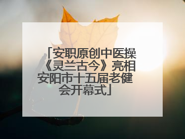 安职原创中医操《灵兰古今》亮相安阳市十五届老健会开幕式