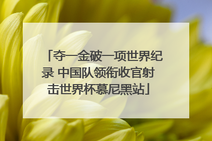 夺一金破一项世界纪录 中国队领衔收官射击世界杯慕尼黑站