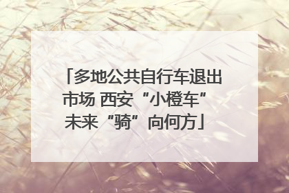 多地公共自行车退出市场 西安“小橙车”未来“骑”向何方
