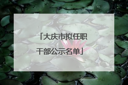 大庆市拟任职干部公示名单