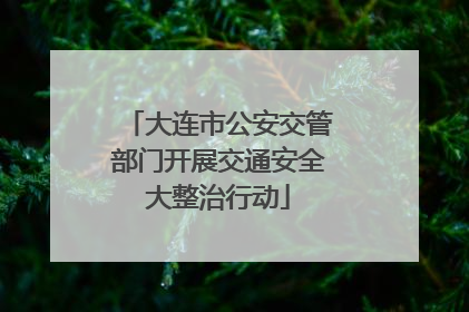 大连市公安交管部门开展交通安全大整治行动