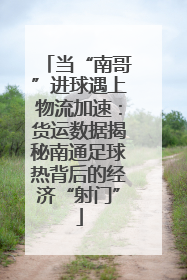 当“南哥”进球遇上物流加速：货运数据揭秘南通足球热背后的经济“射门”