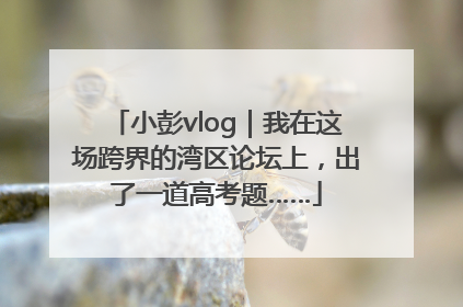 小彭vlog｜我在这场跨界的湾区论坛上，出了一道高考题……