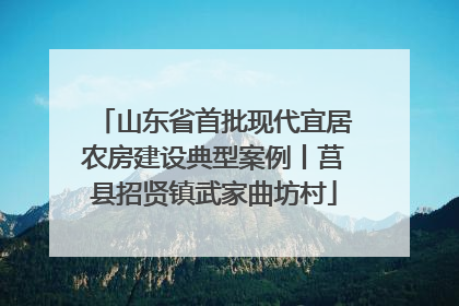 山东省首批现代宜居农房建设典型案例丨莒县招贤镇武家曲坊村