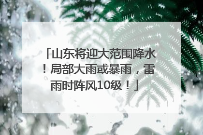 山东将迎大范围降水！局部大雨或暴雨，雷雨时阵风10级！