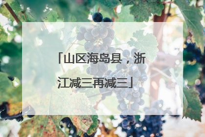 山区海岛县，浙江减三再减三
