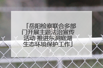 岳阳检察联合多部门开展主题法治宣传活动 推进东洞庭湖生态环境保护工作