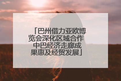 巴州借力亚欧博览会深化区域合作 中巴经济走廊成果惠及经贸发展