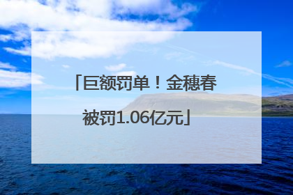 巨额罚单！金穗春被罚1.06亿元